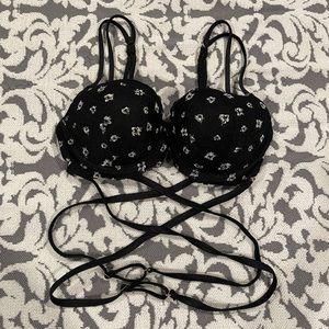 PINK Date Push Up Bra with Sexy Stomach Straps